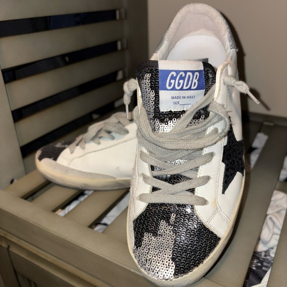 Golden Goose Super Star Sneaker with Glitter toe